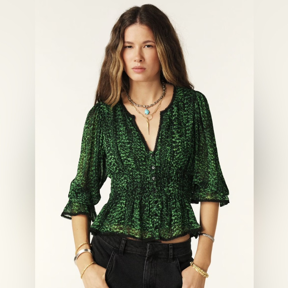 NWT Ba&sh Top Chili Vert Size 1 Small